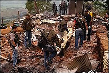 Estación de la Policía destruida por las FARC