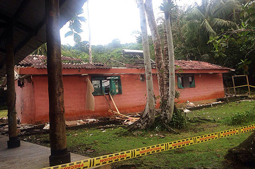 Estacion de Policia destruida por las FARC