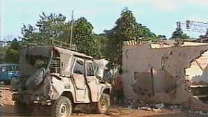 Viviendas destruidas por las FARC en Puerto Toledo (Meta)