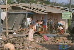 Viviendas destruidas por las FARC en Puerto Toledo (Meta)