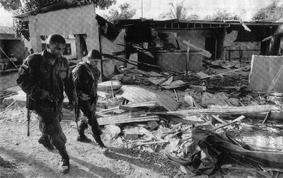 Estación de Policía destruida por las FARC