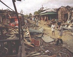 población de Vigia del Fuerte totalmente destruída