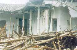 viviendas destruidas por  las FARC en Caloto (Cauca)